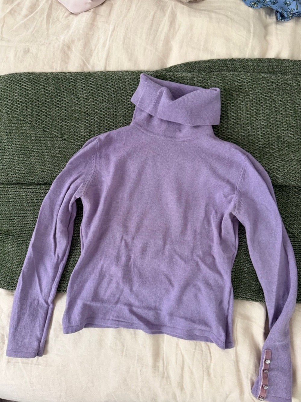 Lavender Wool Turtleneck Sweater - Women